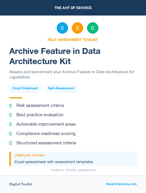 Archive Feature in Data Architecture Kit