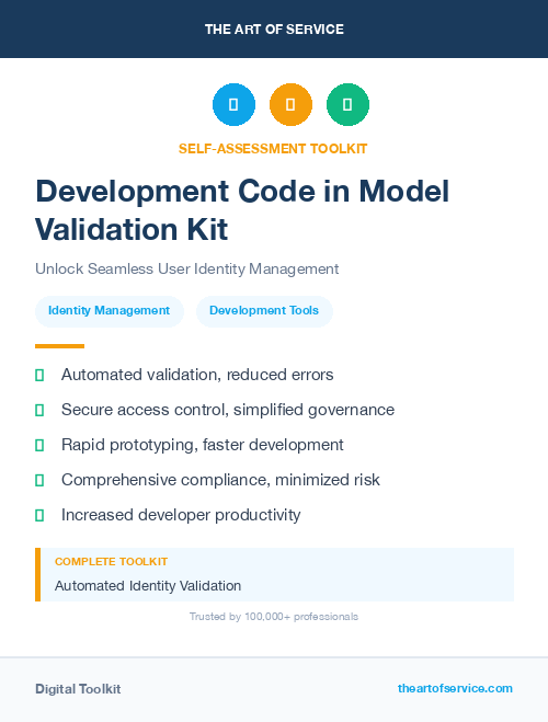 Development Code in Model Validation Kit