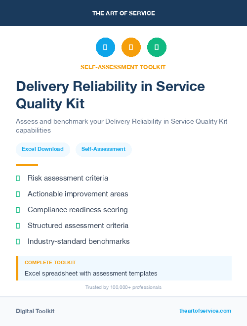 Delivery Reliability in Service Quality Kit