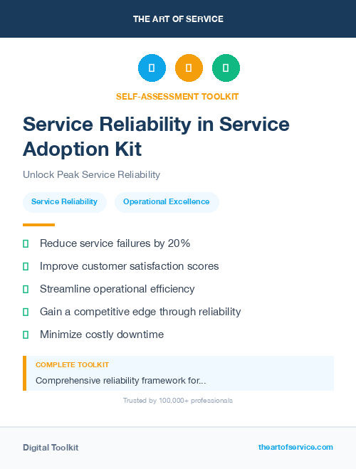 Service Reliability in Service Adoption Kit