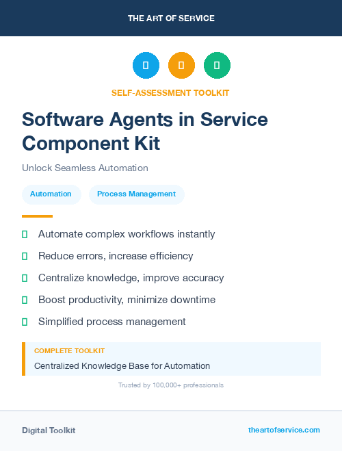 Software Agents in Service Component Kit