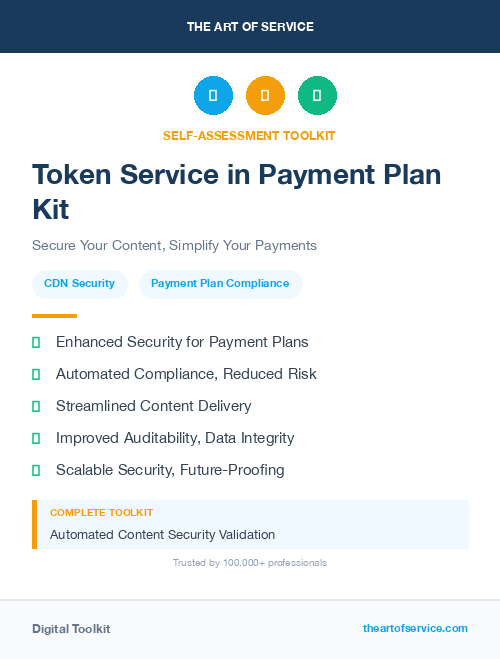 Token Service in Payment Plan Kit