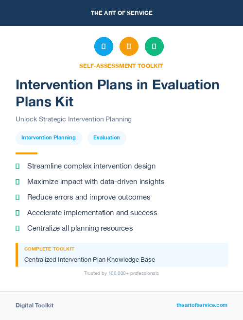 Intervention Plans in Evaluation Plans Kit