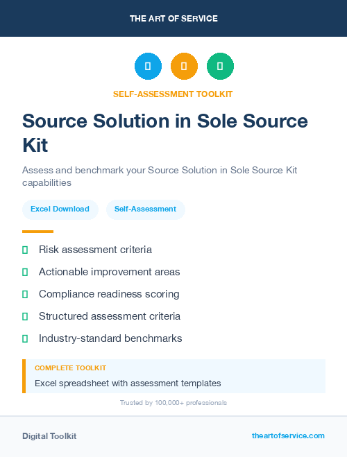 Source Solution in Sole Source Kit
