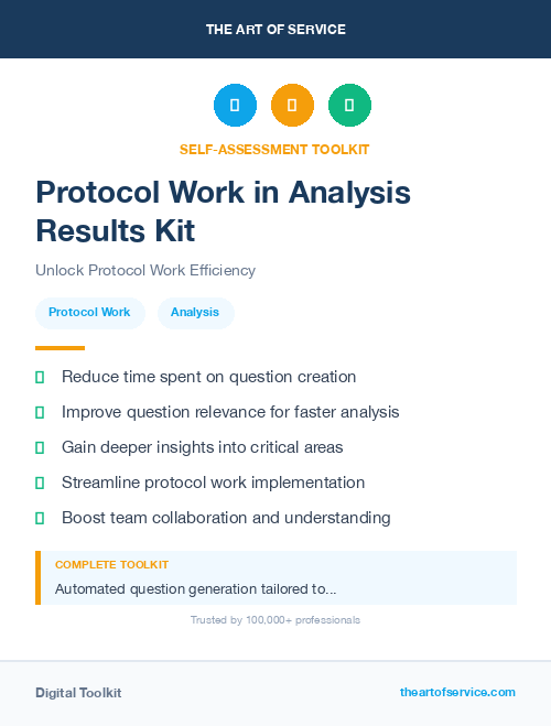 Protocol Work in Analysis Results Kit