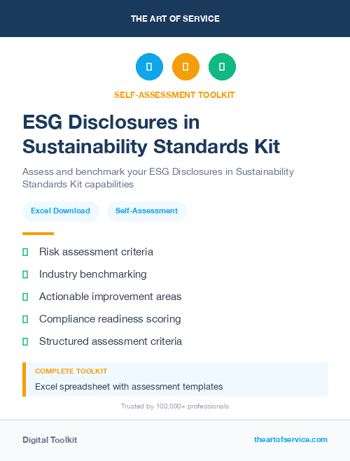 ESG Disclosures in Sustainability Standards Kit