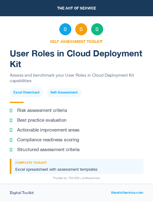 User Roles in Cloud Deployment Kit