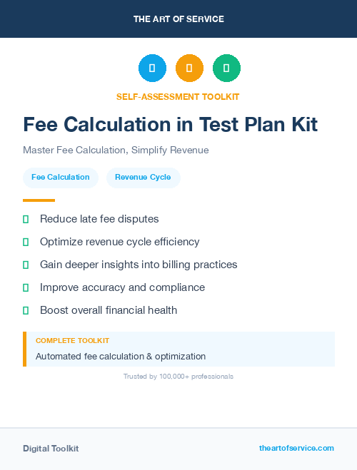 Fee Calculation in Test Plan Kit