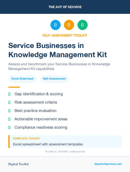 Service Businesses in Knowledge Management Kit