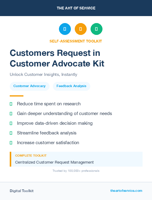 Customers Request in Customer Advocate Kit