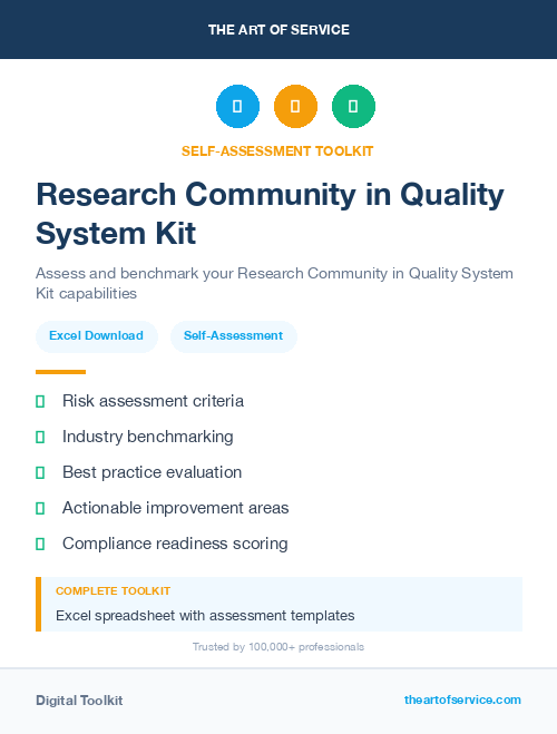Research Community in Quality System Kit