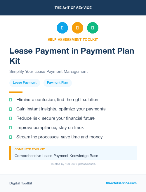 Lease Payment in Payment Plan Kit
