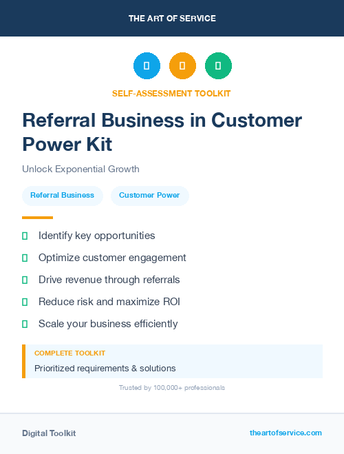 Referral Business in Customer Power Kit