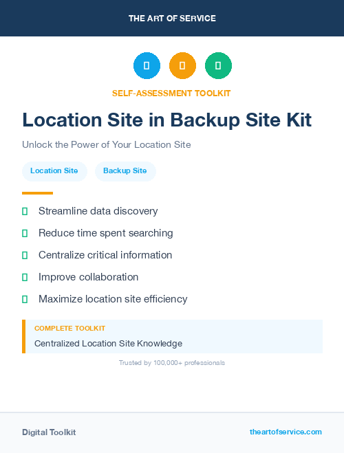 Location Site in Backup Site Kit