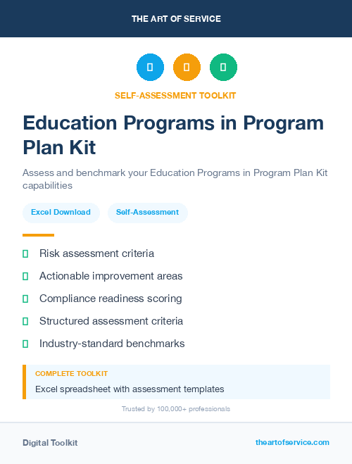 Education Programs in Program Plan Kit