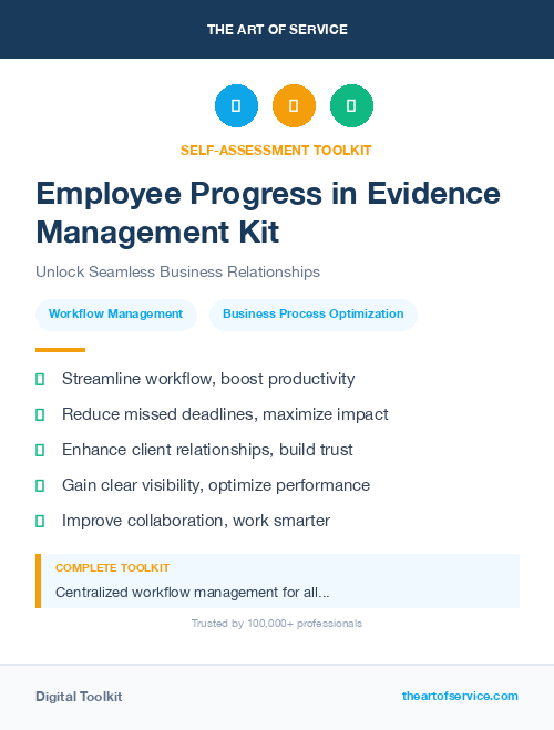 Employee Progress in Evidence Management Kit