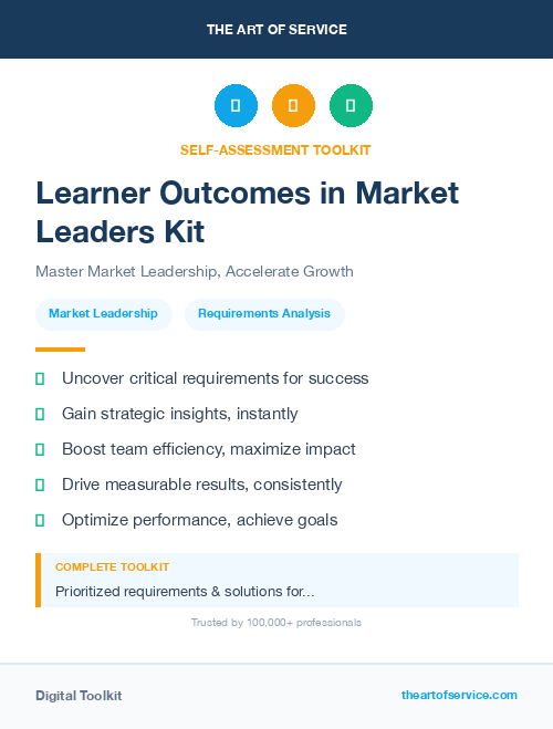 Learner Outcomes in Market Leaders Kit