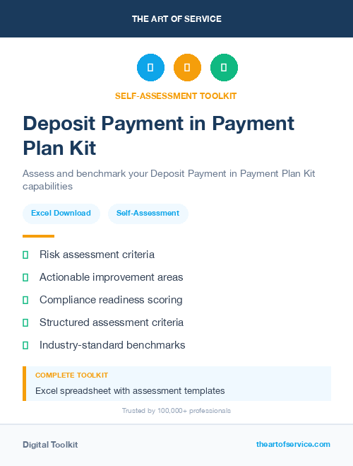 Deposit Payment in Payment Plan Kit