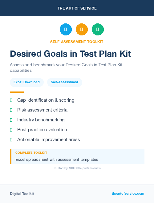 Desired Goals in Test Plan Kit