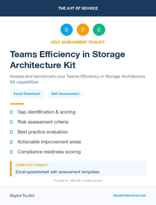 Teams Efficiency in Storage Architecture Kit