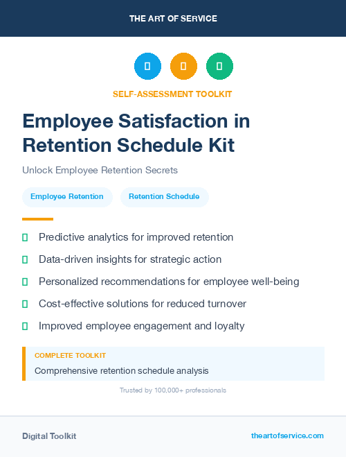 Employee Satisfaction in Retention Schedule Kit