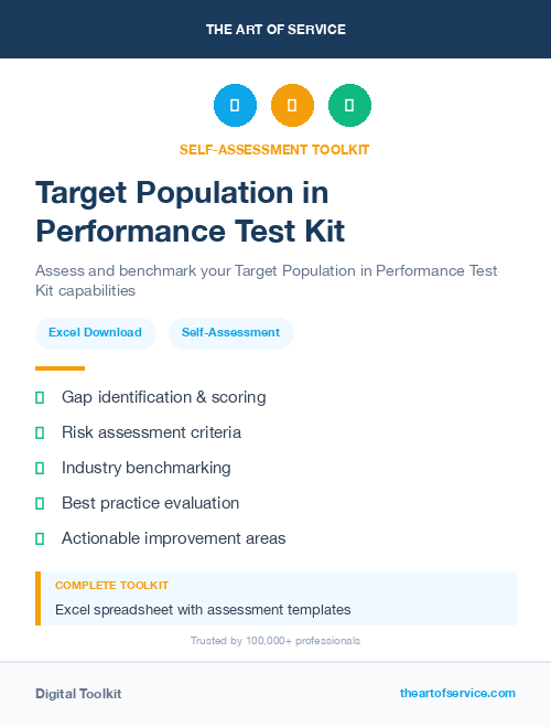 Target Population in Performance Test Kit