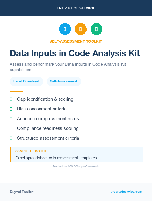 Data Inputs in Code Analysis Kit
