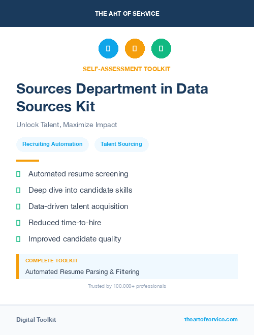 Sources Department in Data Sources Kit
