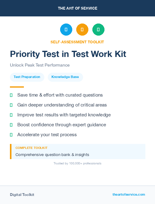 Priority Test in Test Work Kit