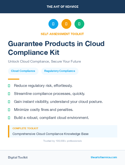 Guarantee Products in Cloud Compliance Kit