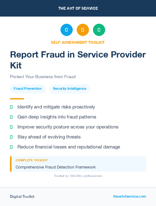 Report Fraud in Service Provider Kit