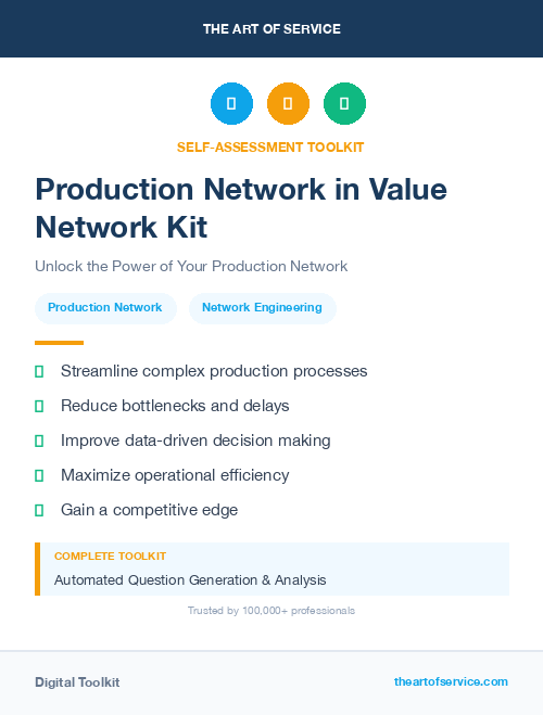 Production Network in Value Network Kit