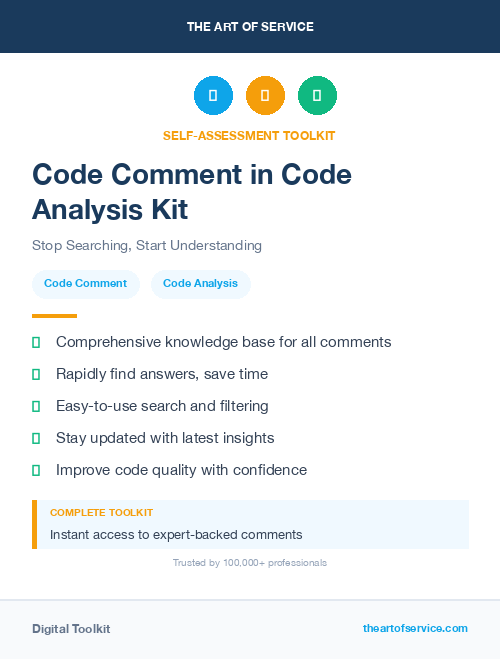 Code Comment in Code Analysis Kit