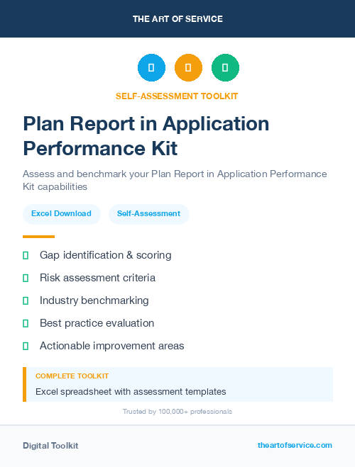 Plan Report in Application Performance Kit