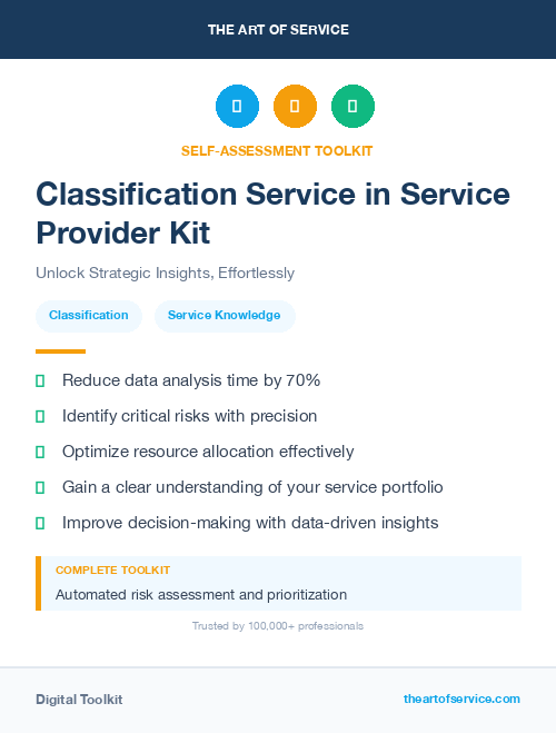 Classification Service in Service Provider Kit