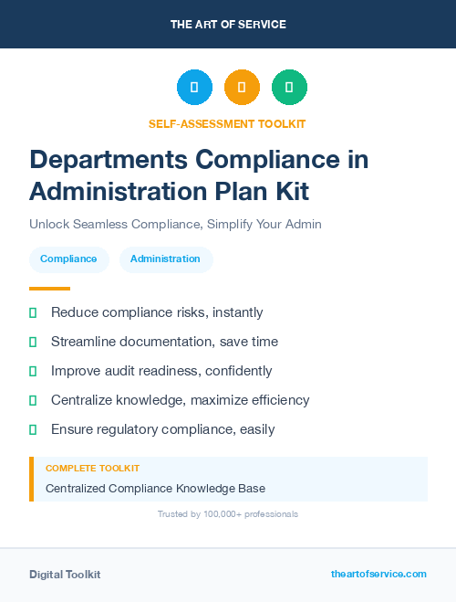 Departments Compliance in Administration Plan Kit
