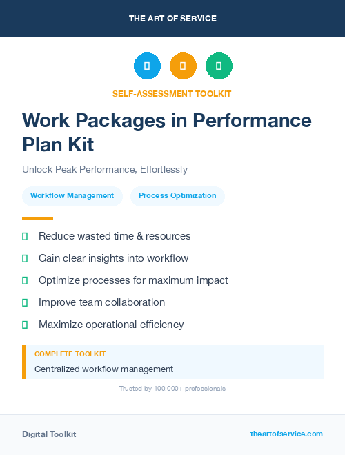 Work Packages in Performance Plan Kit