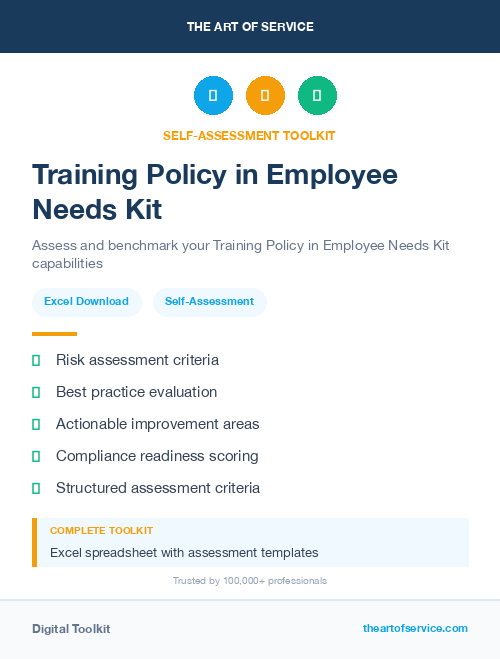 Training Policy in Employee Needs Kit