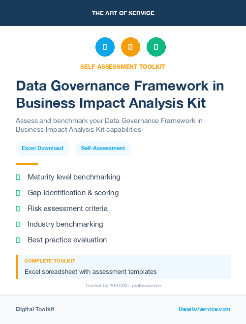 Data Governance Framework in Business Impact Analysis Kit