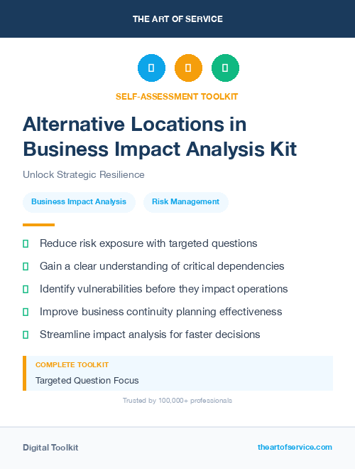 Alternative Locations in Business Impact Analysis Kit