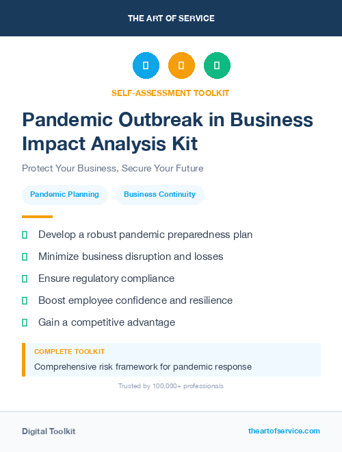 Pandemic Outbreak in Business Impact Analysis Kit