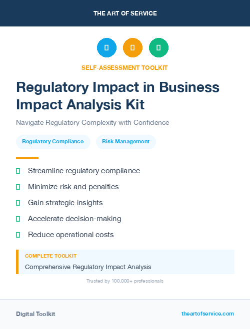 Regulatory Impact in Business Impact Analysis Kit