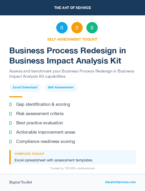 Business Process Redesign in Business Impact Analysis Kit