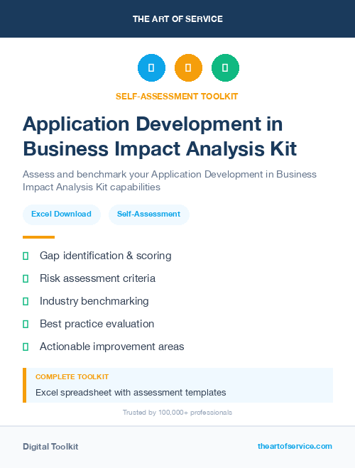 Application Development in Business Impact Analysis Kit