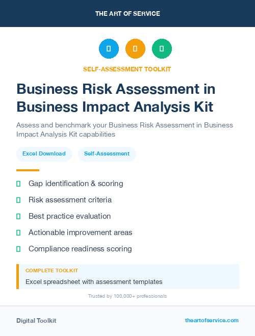 Business Risk Assessment in Business Impact Analysis Kit