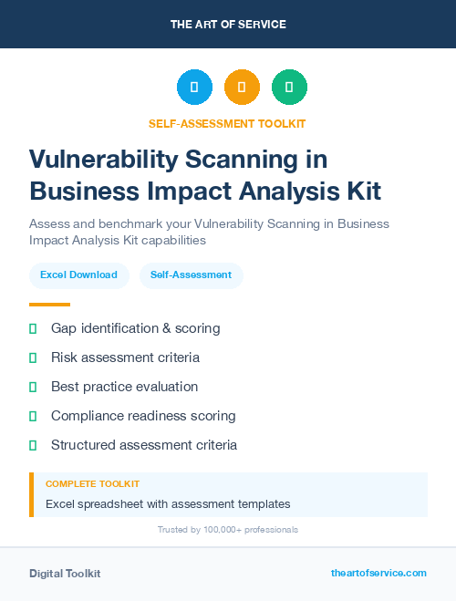 Vulnerability Scanning in Business Impact Analysis Kit