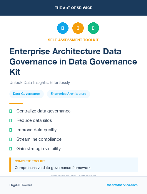 Enterprise Architecture Data Governance in Data Governance Kit