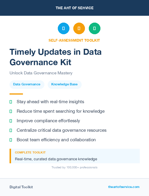 Timely Updates in Data Governance Kit