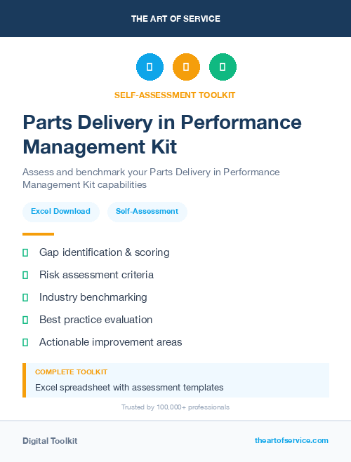 Parts Delivery in Performance Management Kit