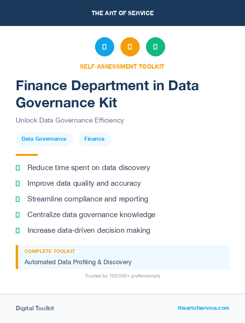 Finance Department in Data Governance Kit